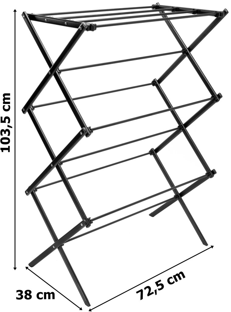 Pie sienas stiprināms žāvētājs - Karla, melns цена и информация | Veļas žāvēšana | 220.lv