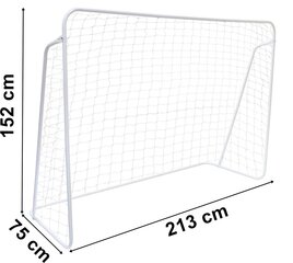 Futbola vārti 213x152 cm balti cena un informācija | Futbola vārti un tīkls | 220.lv