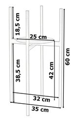 Torre Rustic 60 cm melns puķu statīvs cena un informācija | Ziedu statīvi, puķu podu turētāji | 220.lv