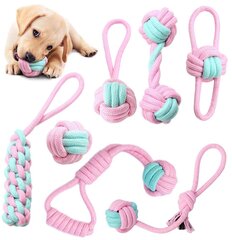 Набор игрушек для собак розовый, 7 шт цена и информация | Игрушки для собак | 220.lv