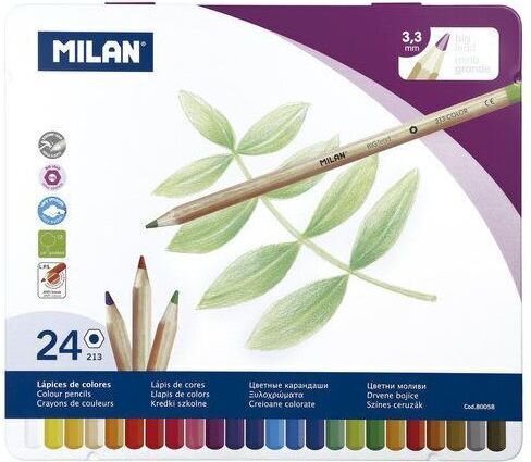 Krāsaino zīmuļu komplekts Milan cena un informācija | Modelēšanas un zīmēšanas piederumi | 220.lv