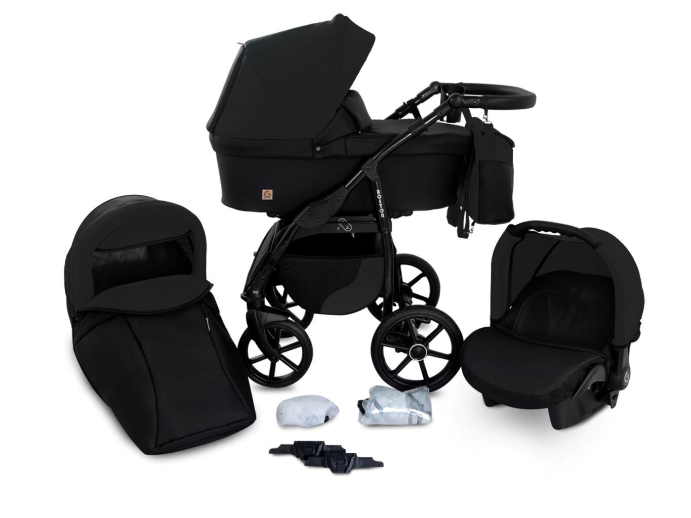 Universālie rati Boston Travel System 3in1, melni цена и информация | Bērnu rati | 220.lv