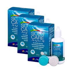 Раствор для контактных линз Solocare Aqua, 3 x 90 мл цена и информация | Растворы для контактных линз | 220.lv