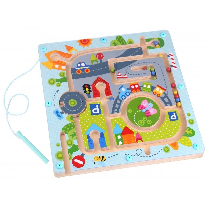 Magnētiskā tāfele - labirints Tooky Toy Maze City cena un informācija | Attīstošās rotaļlietas | 220.lv
