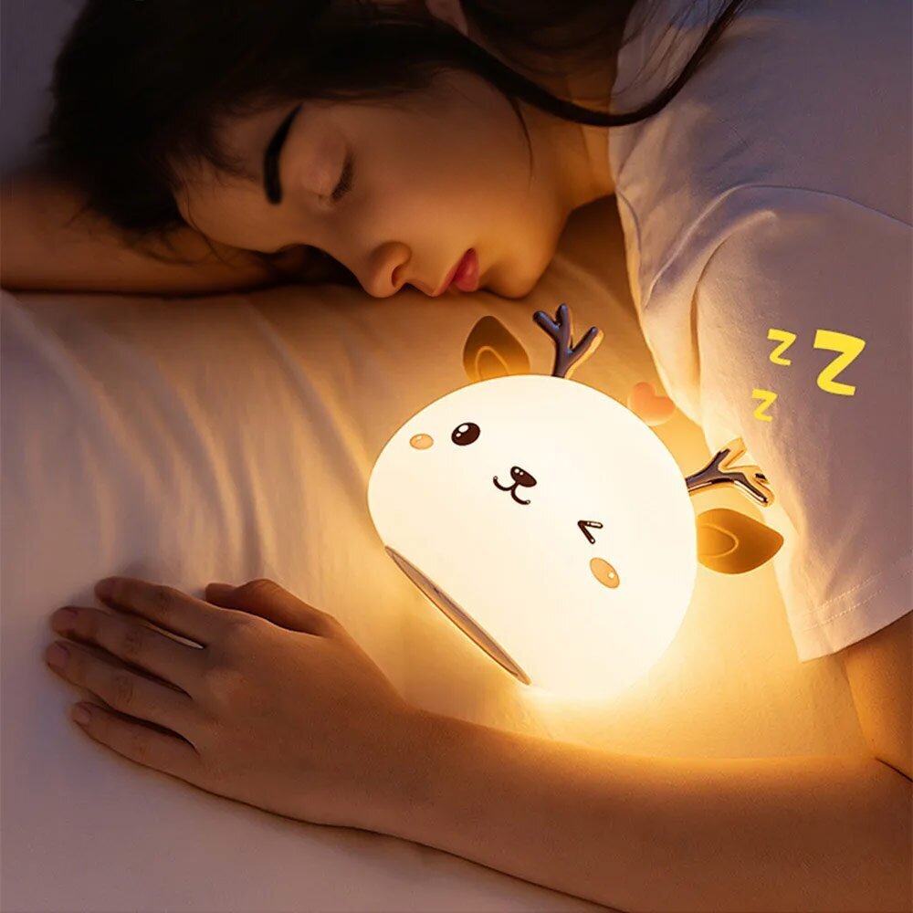 Silikona briedis - nakts lampa cena un informācija | Lampas bērnu istabai | 220.lv
