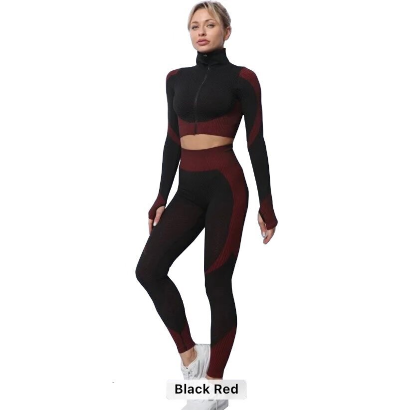 Trīsdaļīgs sporta tērps sievietēm NewYou Feel, melns/bordo cena un informācija | Sporta apģērbs sievietēm | 220.lv