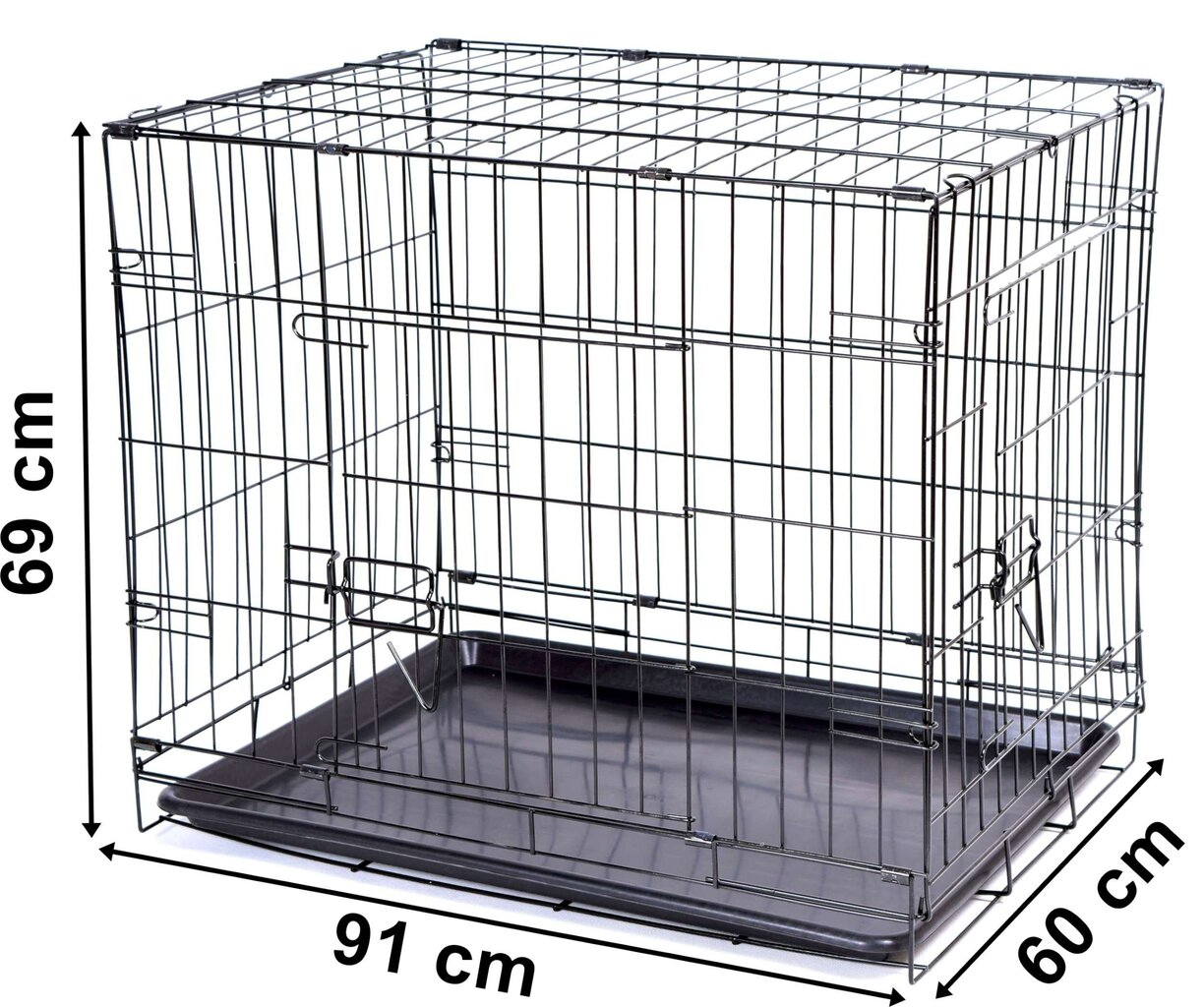 Metāla būris mājdzīvniekiem, 91x 60x 69 cm, XL cena un informācija | Transportēšanas būri, somas | 220.lv