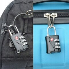 Piekaramā atslēga koferim Korbi TSA K6, melna cena un informācija | Koferi, ceļojumu somas | 220.lv