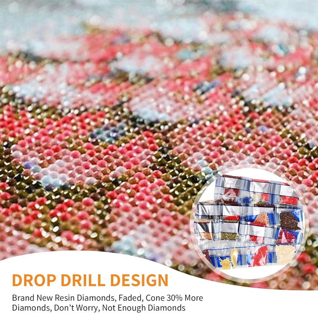 Ziemassvētku dimanta krāsošanas komplekts DIY Kissral 5D, 30 x 40 cm cena un informācija | Dimantu mozaīkas | 220.lv