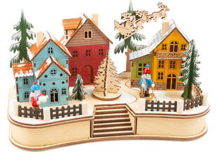 Izgaismots Ziemassvētku ciemats 30 x 16 x 17 cm цена и информация | Рождественские украшения | 220.lv