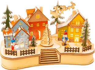 Izgaismots Ziemassvētku ciemats 30 x 16 x 17 cm цена и информация | Рождественские украшения | 220.lv