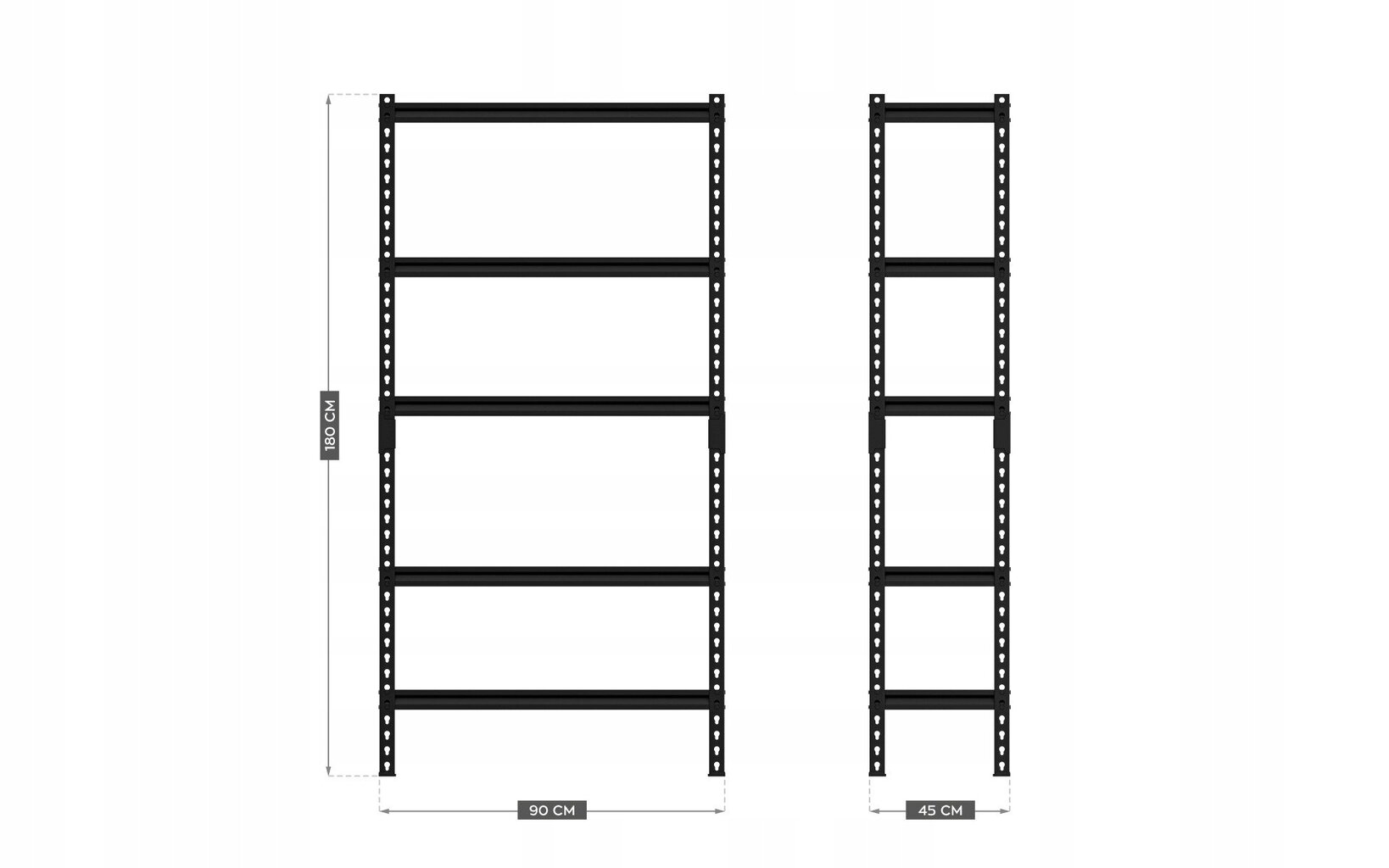 Metāla plaukts uzglabāšanai 180 x 90 x 45 cm cena un informācija | Saimniecības plaukti | 220.lv