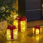 Prece ar bojātu iepakojumu. HI LED Ziemassvētku dāvanu kastes ar sarkanām lentēm, 3 gab. cena un informācija | Dāvanas, svētku atribūti ar bojātu iepakojumu | 220.lv