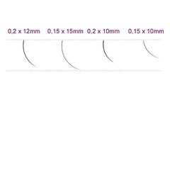 Ресницы SYIS J, 0.20 x 12 мм, 0.25 г цена и информация | Накладные ресницы, керлеры | 220.lv