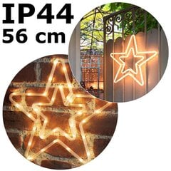 LED gaismas zvaigzne STAR89, Silti balta krāsa, 56 cm cena un informācija | Ziemassvētku dekorācijas | 220.lv