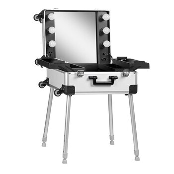 Profesionālās kosmētikas koferis-galds T-27 Silver cena un informācija | Kosmētikas somas, spoguļi | 220.lv
