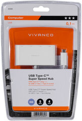 Vivanco USB hub 4-port USB-C Super Speed (45384) цена и информация | Адаптеры и USB разветвители | 220.lv