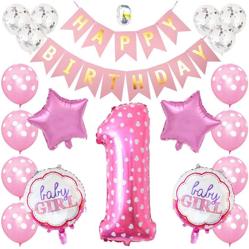 1 dzimšanas dienas balonu komplekts, Zaxer, 22 gab цена и информация | Baloni | 220.lv