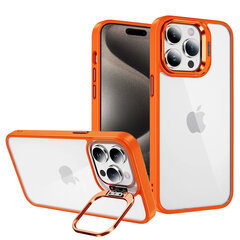 Чехол Tel Protect Kickstand + стекло камеры (объектив) для Iphone 15 Pro Max оранжевый цена и информация | Чехлы для телефонов | 220.lv