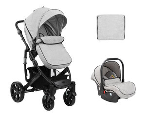 Universālie rati KikkaBoo Beloved 3in1, Light Grey cena un informācija | Bērnu rati | 220.lv