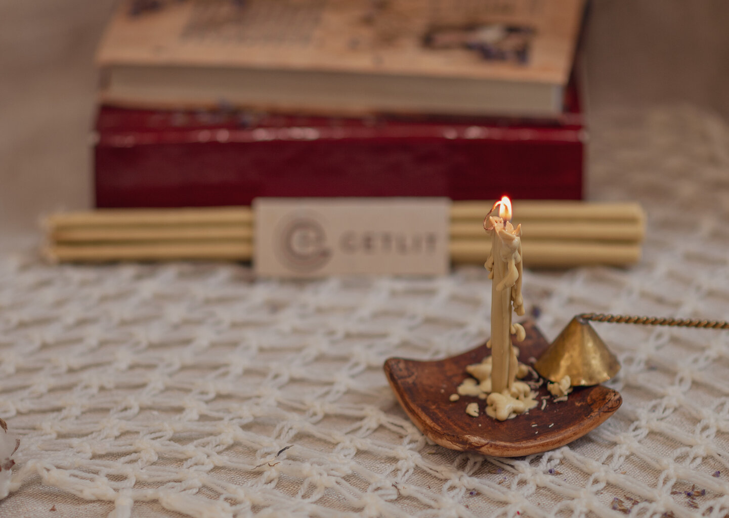 Get Lit Dabīgā bišu vaska sveces 15 gab., 19 cm cena un informācija | Sveces un svečturi | 220.lv