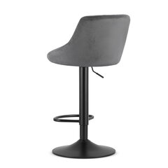 Bāra krēsls — pelēks samts/melns pamats x 2 cena un informācija | Virtuves un ēdamistabas krēsli | 220.lv