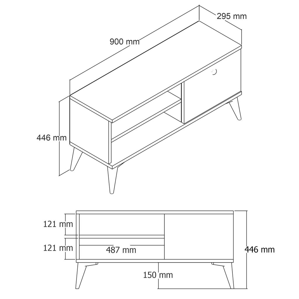 TV galdiņš Asir, 90x44,6x29,5 cm, bēšs цена и информация | TV galdiņi | 220.lv