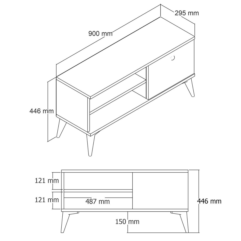 TV galdiņš Asir, 90x44,6x29,5 cm, bēšs cena un informācija | TV galdiņi | 220.lv