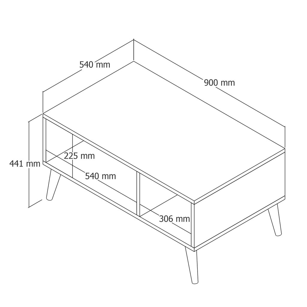 Kafijas galdiņš Asir, 90x54x41,6 cm, brūns cena un informācija | Žurnālgaldiņi | 220.lv