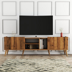 TV galdiņš Asir, 180x52x34 cm, tumši brūns cena un informācija | TV galdiņi | 220.lv