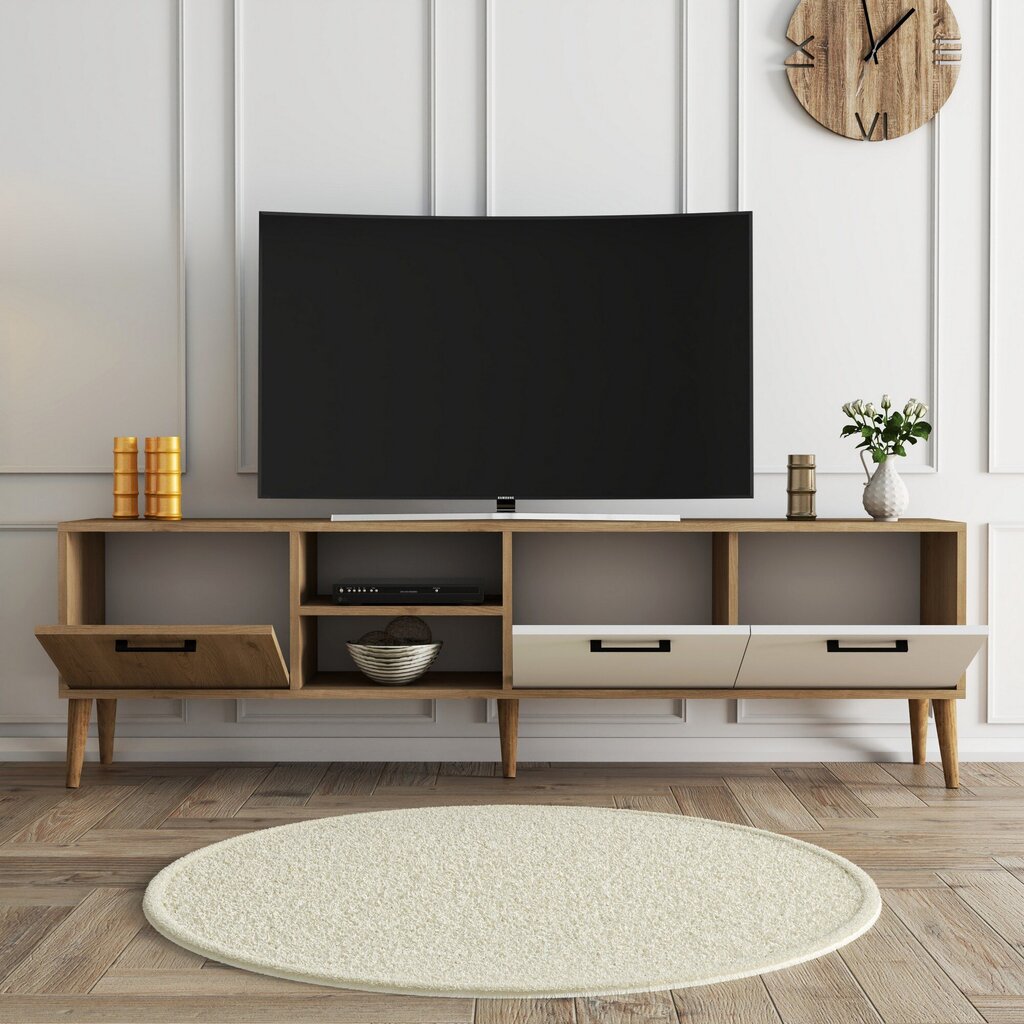 TV galdiņš Asir, 180x53x35cm, brūns/balts cena un informācija | TV galdiņi | 220.lv