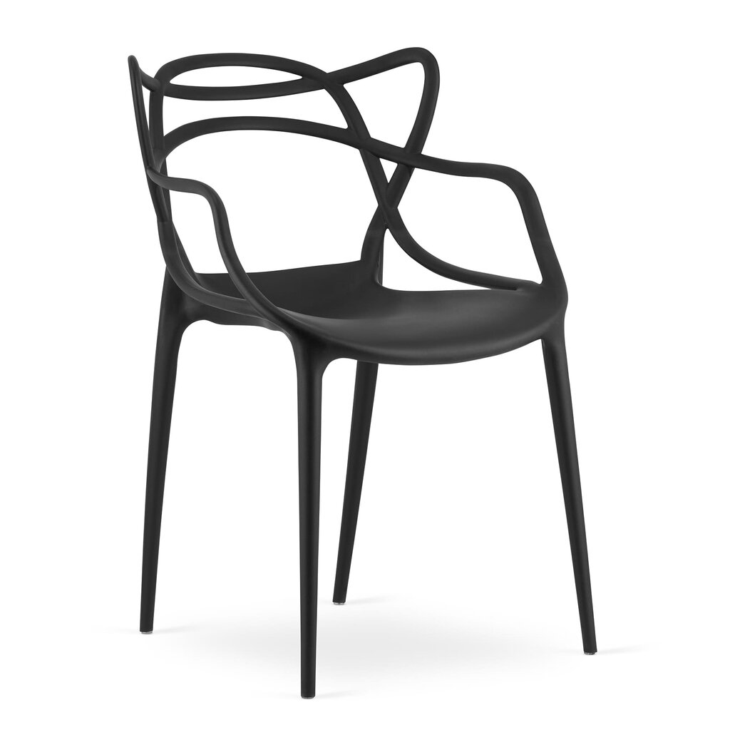 4 krēslu komplekts Kato, melns цена и информация | Virtuves un ēdamistabas krēsli | 220.lv
