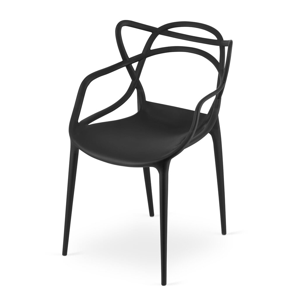 4 krēslu komplekts Kato, melns цена и информация | Virtuves un ēdamistabas krēsli | 220.lv