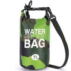 Водонепроницаемая сухая сумка Тип 1 2л, зеленый камуфляж цена и информация | Непромокаемые мешки, чехлы, дождевики | 220.lv