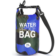 Водонепроницаемая сухая сумка Тип 1 2л, синий камуфляж цена и информация | Непромокаемые мешки, чехлы, дождевики | 220.lv