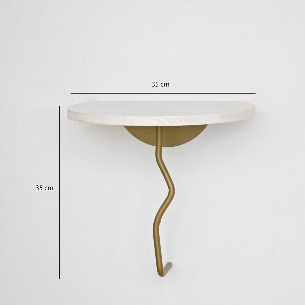 Sienas plaukts Asir, 35x35 cm, balts/zelts cena un informācija | Plaukti | 220.lv