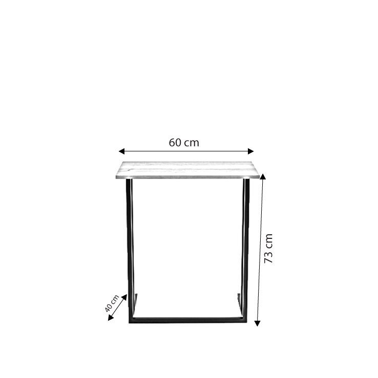 Sānu galds, Asir, 60x73x40 cm, melns/tumši brūns цена и информация | Žurnālgaldiņi | 220.lv