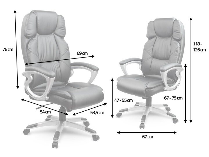 Ādas biroja krēsls, brūns. cena un informācija | Biroja krēsli | 220.lv