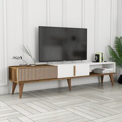 TV statīvs, Asir, 180x40x35 cm, brūns/balts cena un informācija | TV galdiņi | 220.lv