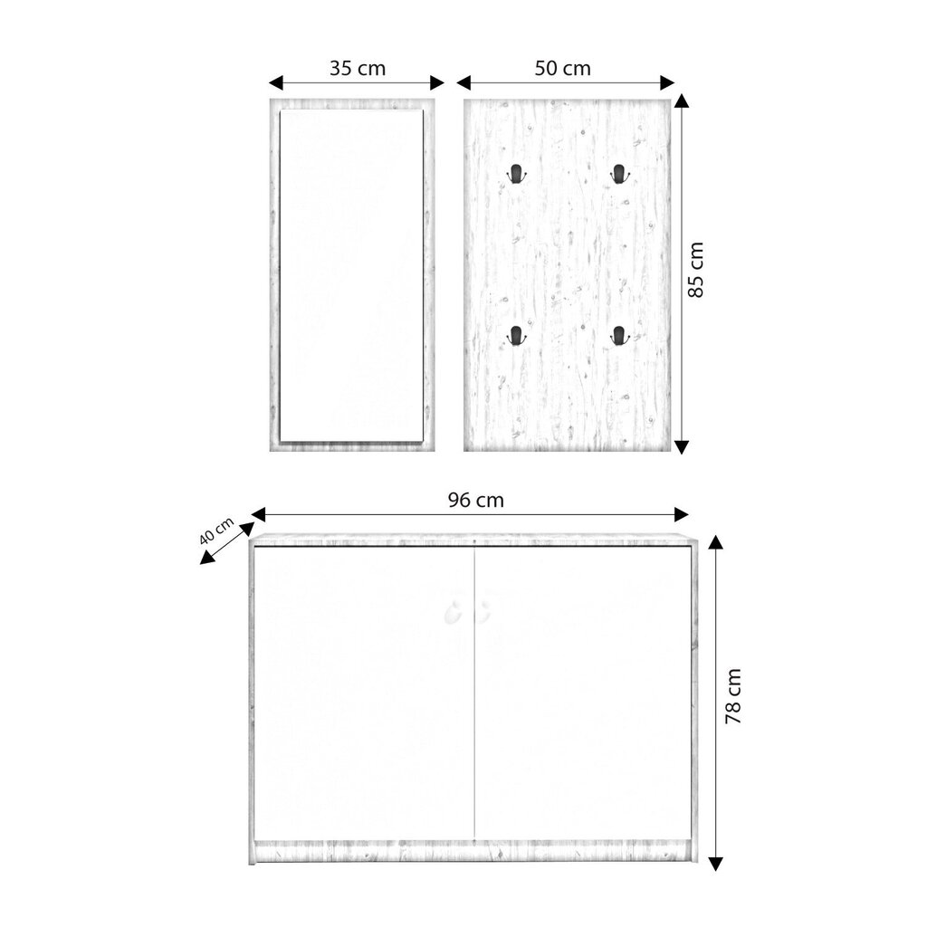 Zāles stends, Asir, 96x78x40 cm, bēšs/balts cena un informācija | Priekšnama iekārtas | 220.lv