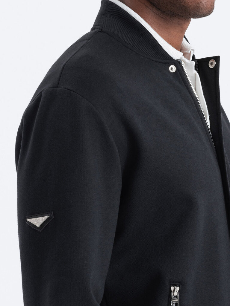 Džemperis vīriešiem Ombre Clothing, melns цена и информация | Vīriešu jakas | 220.lv