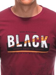 футболка s1878 - темно-красная цена и информация | Мужские футболки | 220.lv