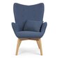 Krēsls ar kāju balstu, zils cena un informācija | Dārza krēsli | 220.lv