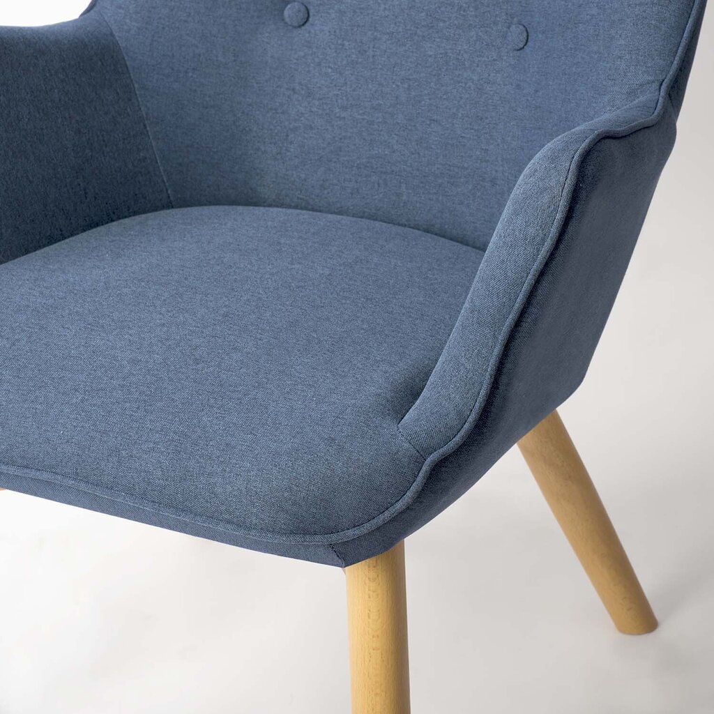 Krēsls ar kāju balstu, zils cena un informācija | Dārza krēsli | 220.lv
