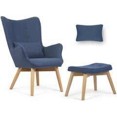 Кресло с подставкой для ног, синее цена и информация | Садовые стулья, кресла, пуфы | 220.lv