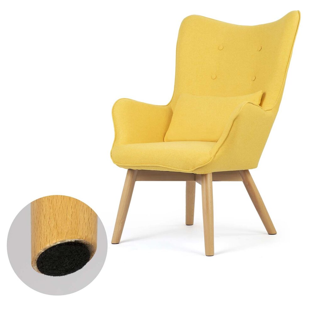 Krēsls ar kāju balstu, dzeltens cena un informācija | Dārza krēsli | 220.lv
