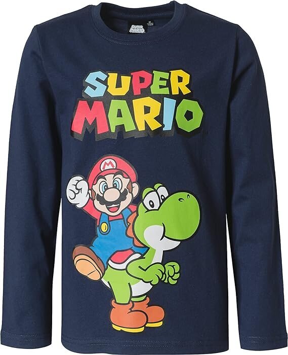 T-krekls bērniem Super Mario, tumši zils цена и информация | Zēnu krekli | 220.lv