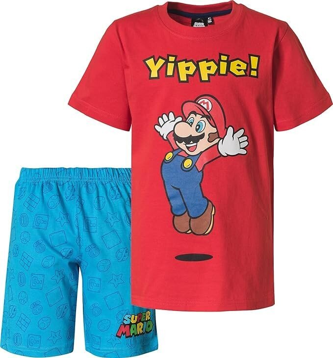 Komplekts ar īsām piedurknēm bērniem Super Mario cena un informācija | Zēnu pidžamas, halāti | 220.lv