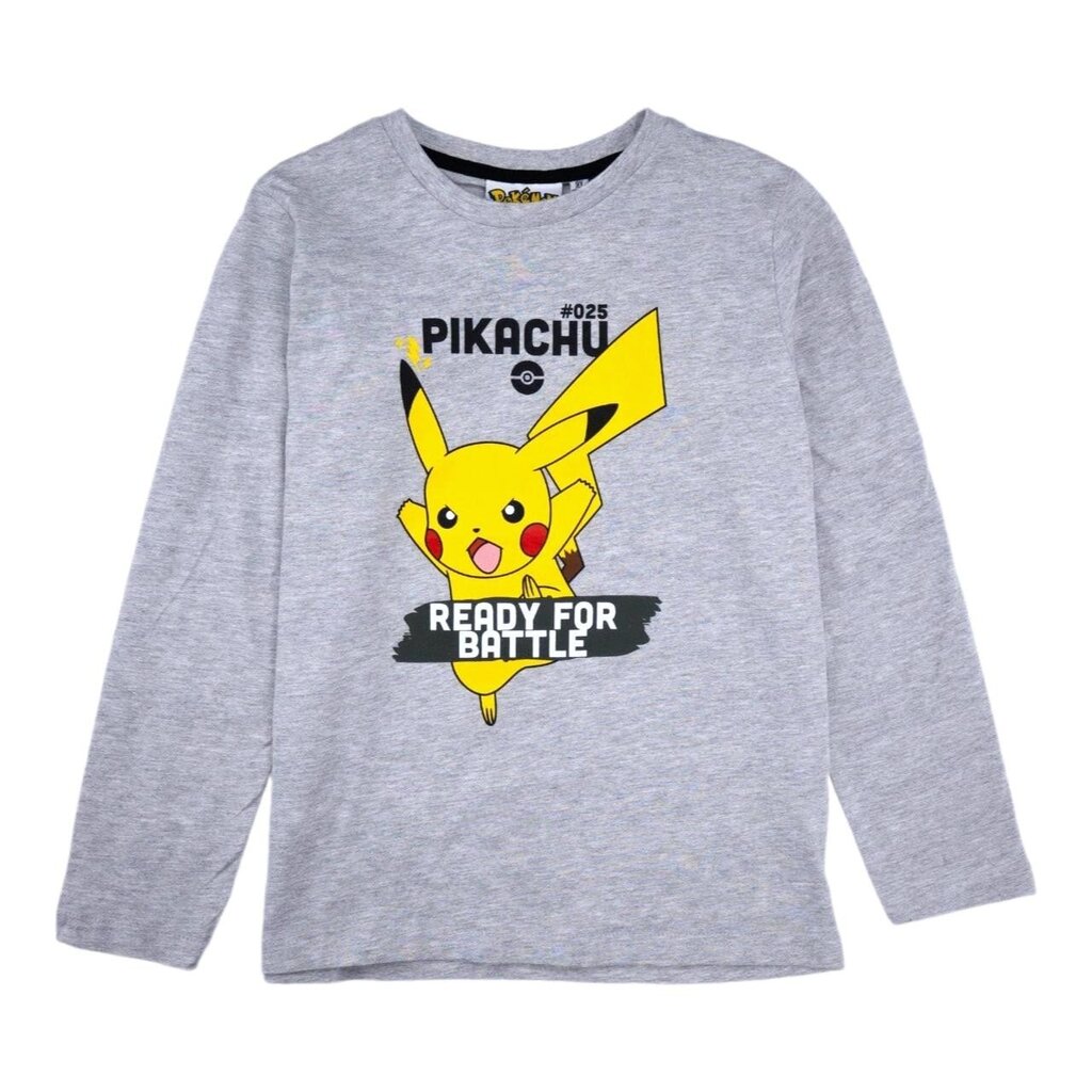 T-krekls bērniem Pokemon Pikachu, pelēks цена и информация | Zēnu krekli | 220.lv