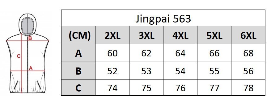 Veste vīriešiem Jingpai 563, melna cena un informācija | Vīriešu vestes | 220.lv